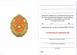Удостоверение к знаку отличия МЧС России Отличный пожарный